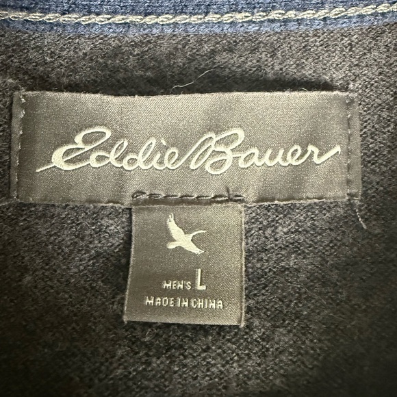 Eddie Bauer Men's Charcoal Crewneck‎ Sweater L - Picture 5 of 5